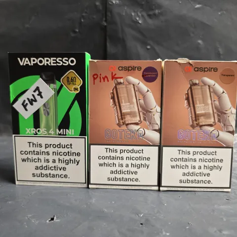 BOX OF APPROXIMATELY 20 ASSORTED E-CIGARETTE AND VAPING PRODUCTS TO INCLUDE VAPORESSO, ASPIRE, ETC - COLLECTION ONLY