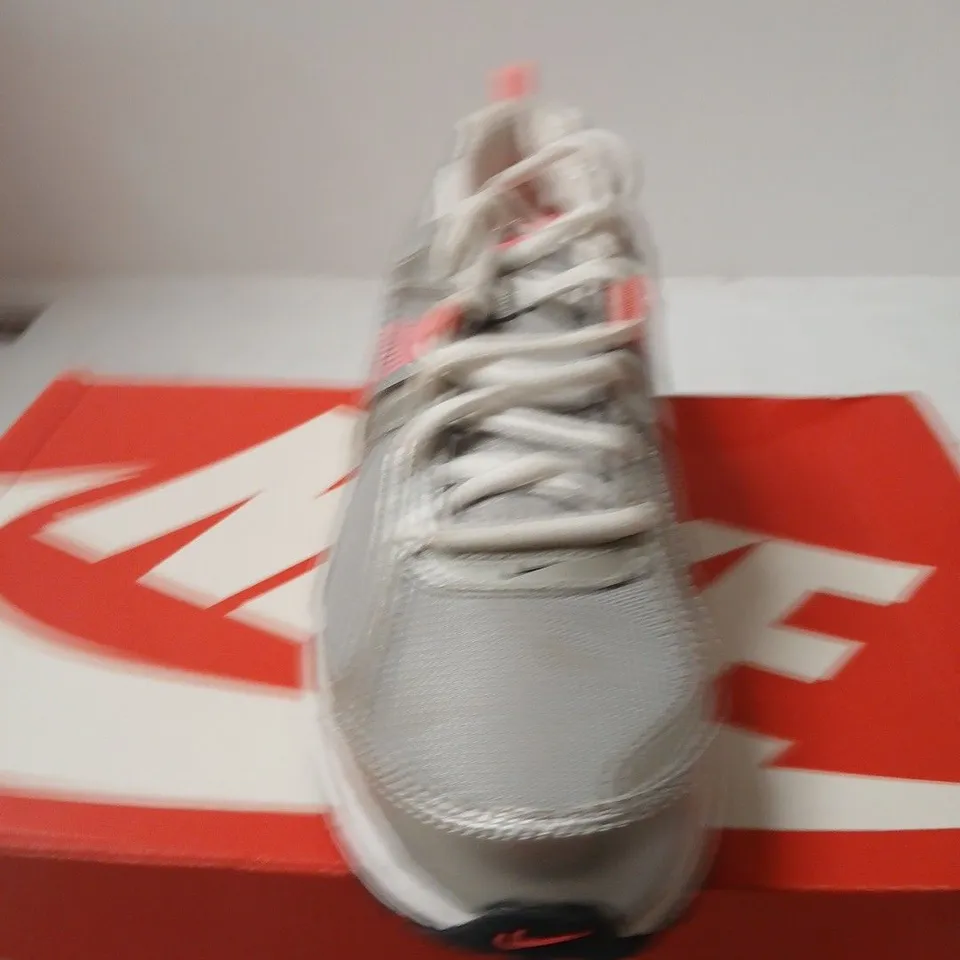 BOXED PAIR OF NIKE AIR MAX TRAINERS- COOL GREY/PINK, UK 5