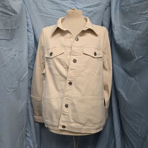 WHITE STUFF BEIGE BUTTON-UP JACKET SIZE UK 18R