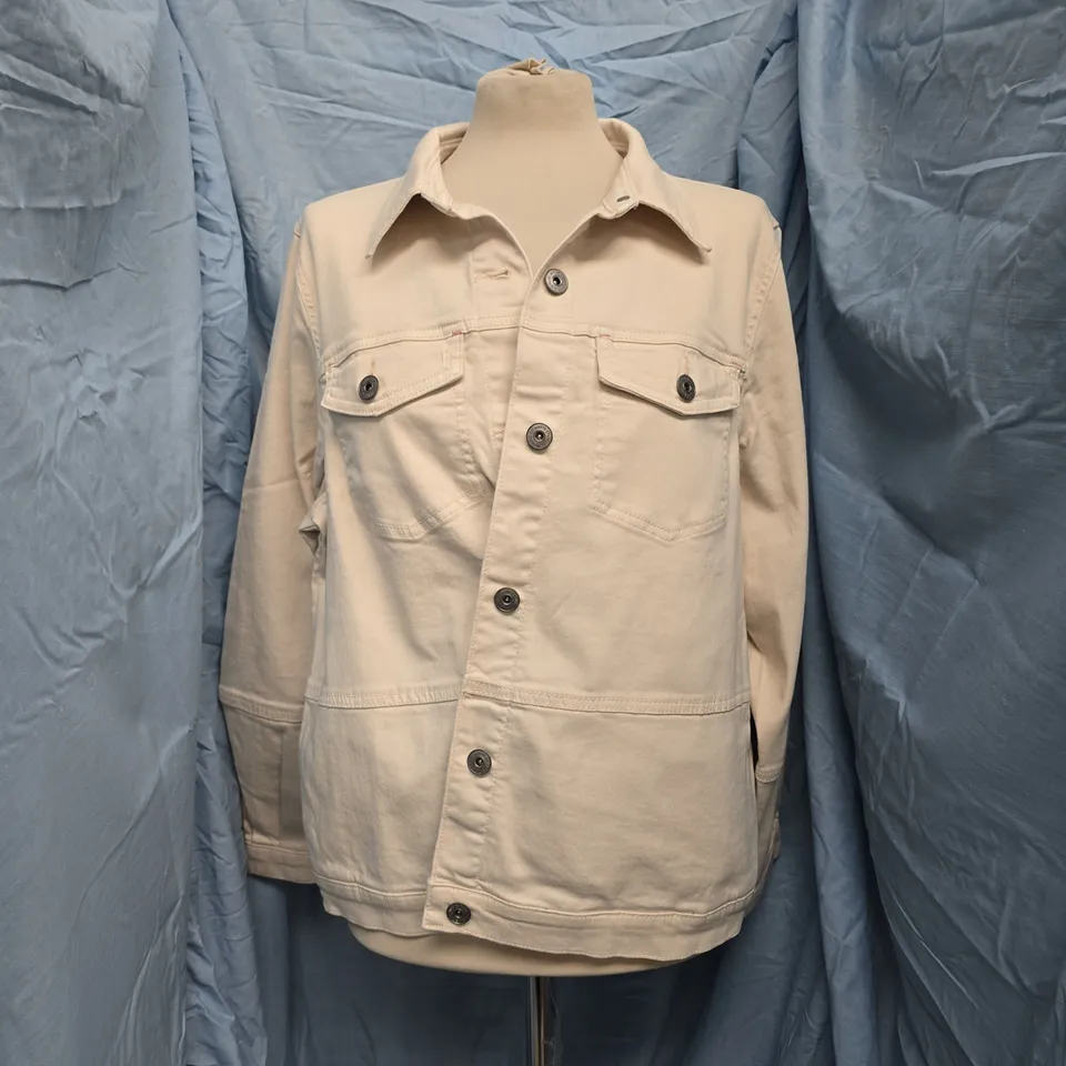 WHITE STUFF BEIGE BUTTON-UP JACKET SIZE UK 18R