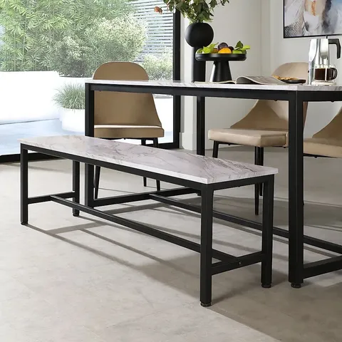 BOXED AVENUE GREY MARBLE EFFECT 150cm DINING BENCH (1 BOX)