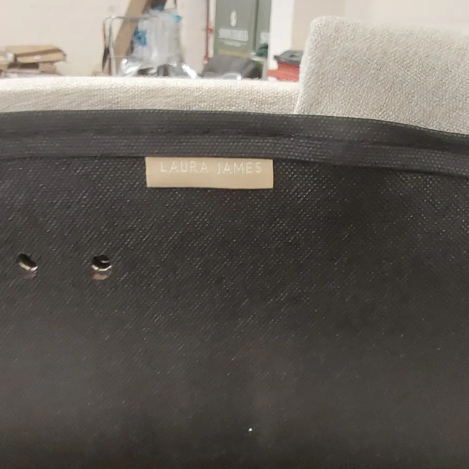 BOXED LAURA JAMES FABRIC DINING CHAIR