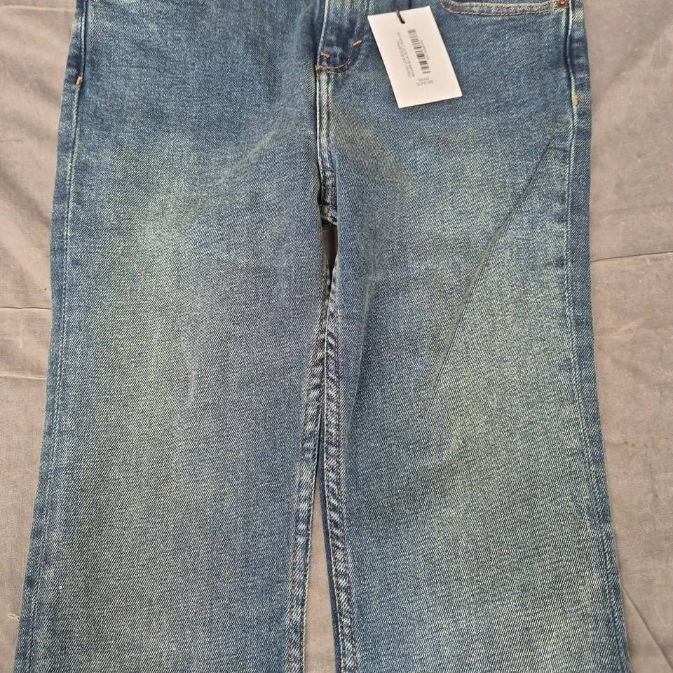 MOTEL FRAYED LOW-RISE JEANS IN BROWN BLUE ACID SIZE 28/34