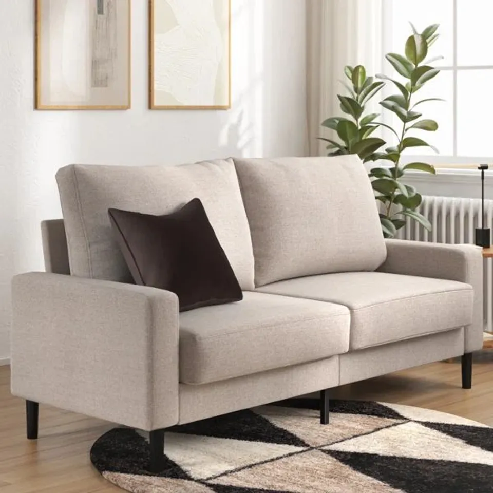 BOXED LOVESEAT SOFA WITH FOAM CUSHIONS 