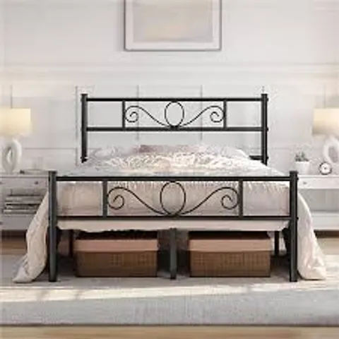 BOXED 4'6" BED - BLACK (2 BOXES)