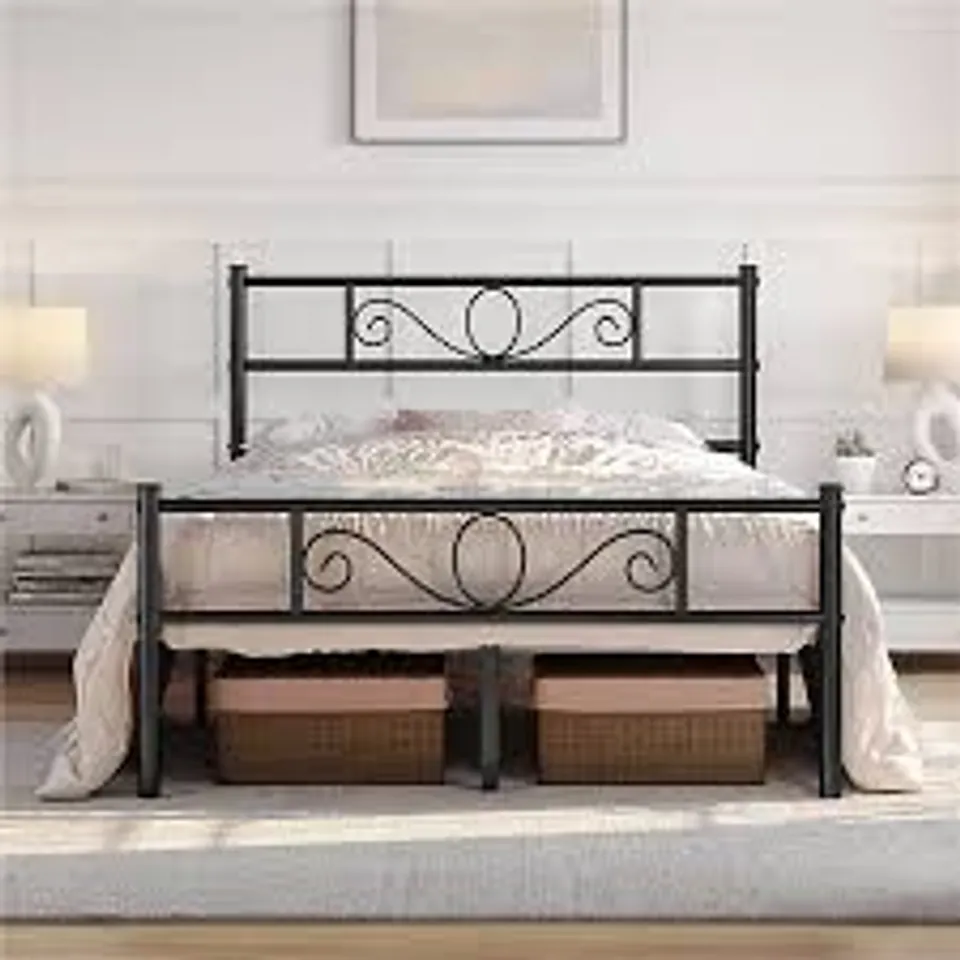 BOXED 4'6" BED - BLACK (2 BOXES)