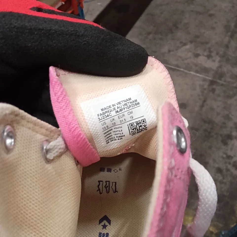 CONVERSE ALL STAR HIGH-TOP SNEAKERS – PINK, KIDS' US 13 (UK 12) – LACES INCLUDED