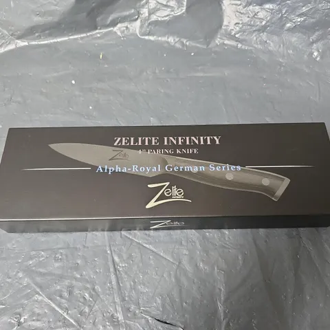 ZELITE INFINITY ALPHA-ROYAL GERMAN SERIES 4" PARING KNIFE – BOXED