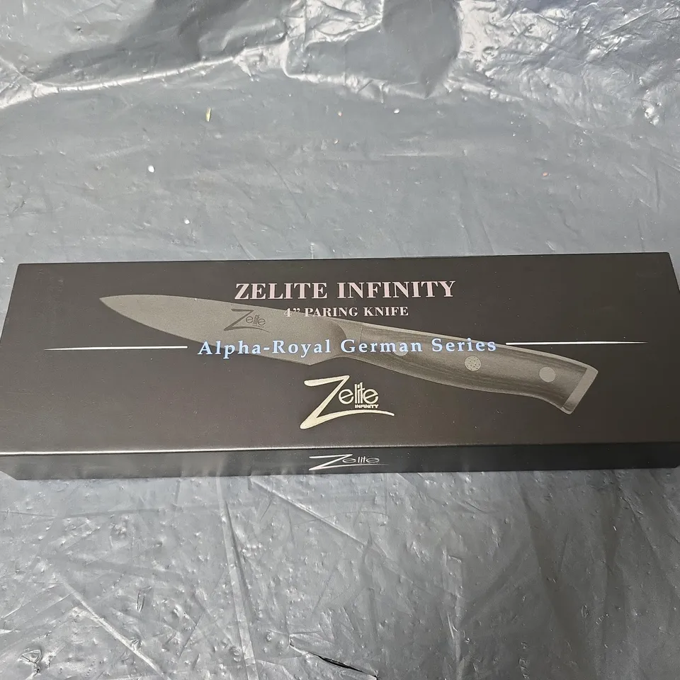 ZELITE INFINITY ALPHA-ROYAL GERMAN SERIES 4" PARING KNIFE – BOXED