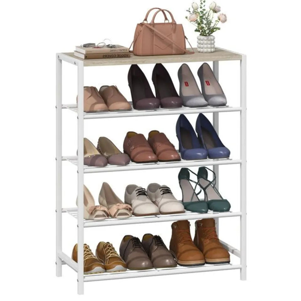 BOXED 12 PAIR SHOE RACK ENTRYWAY SHOE STORAGE (1 BOX)