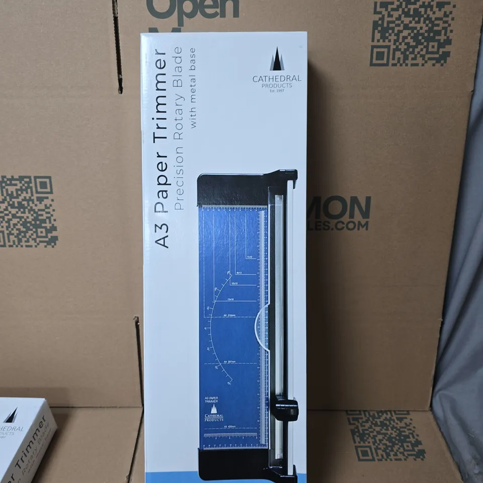 CATHEDRAL A3 PAPER TRIMMER – PRECISION ROTARY BLADE WITH METAL BASE, BOXED