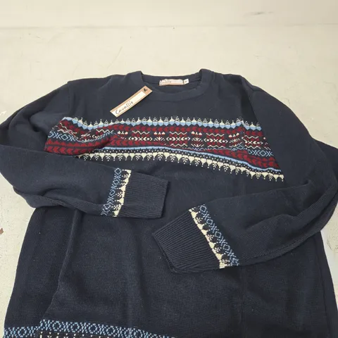 CAVALLI NAVY KNIT SWEATER – SIZE M