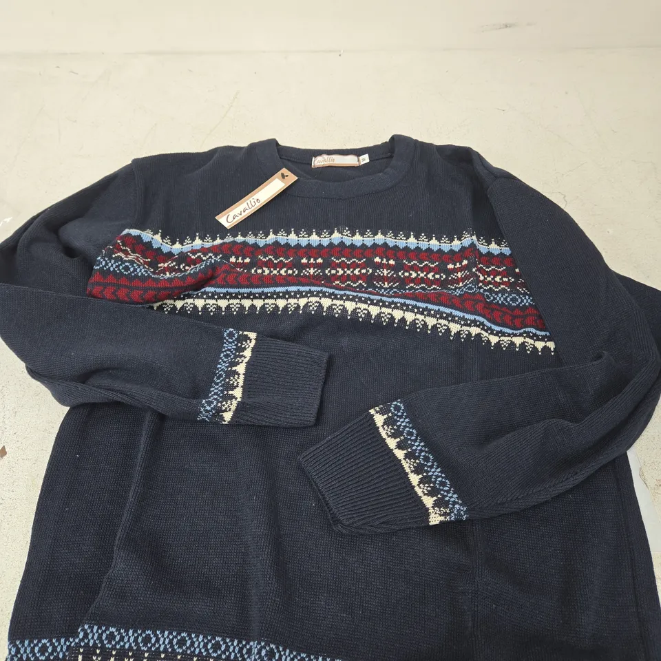 CAVALLI NAVY KNIT SWEATER – SIZE M