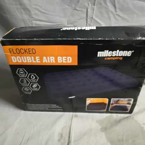 MILESTONE CAMPING FLOCKED DOUBLE AIR BED 