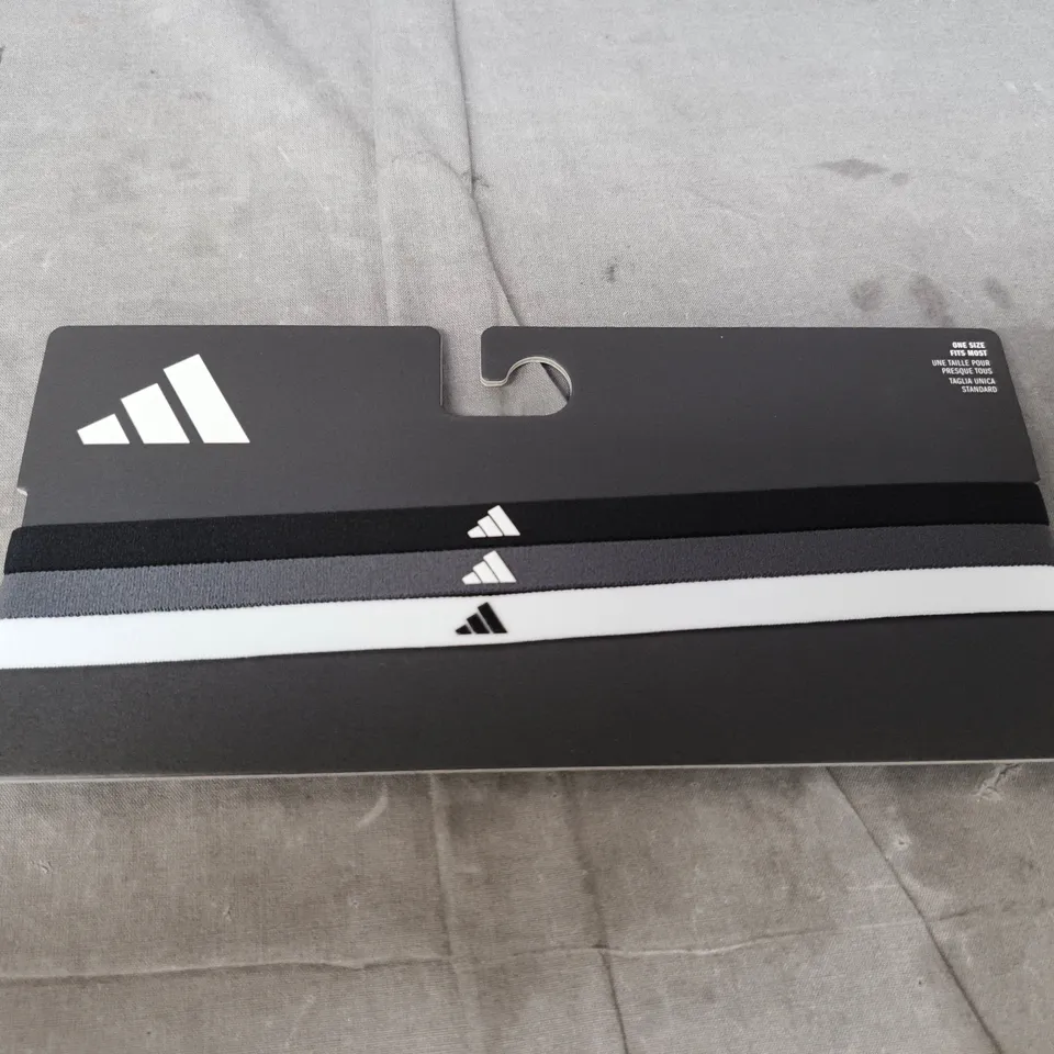 ADIDAS HEADBANDS SET OF 3 - BLACK, GREY & WHITE - ONE SIZE