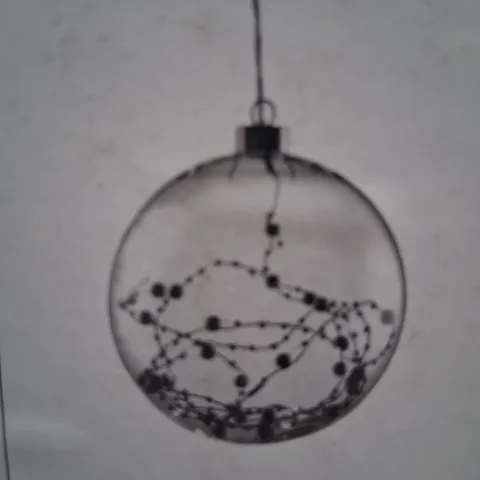 BOXED DAR LIGHTING GLASS BALL W/PEARL DECORATION SIL RIBBON ADAPTOR LARGE