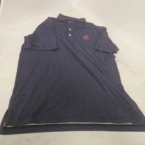 Navy Polka-Dot Polo Dress, Size M ( embroidered red logo )