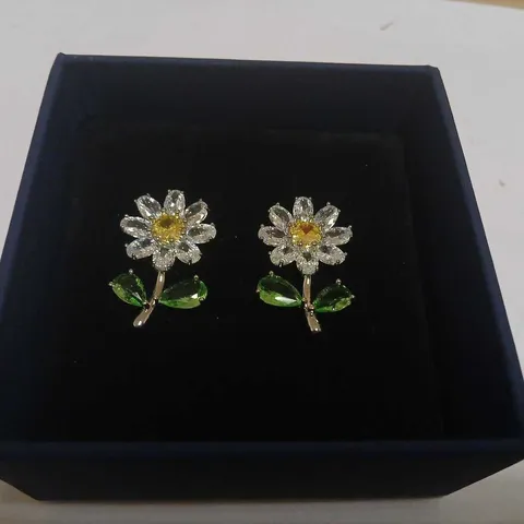 BUTLER & WILSON CRYSTAL DAISY EARRINGS 