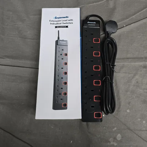 BOXED DEWENWILS EXTENSION LEAD WITH INDIVIDUAL SWITCHES – 4 WAY POWER STRIP (UK PLUG)