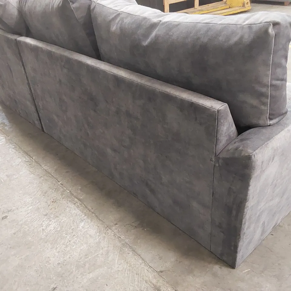 QUALITY DESIGNER GREY VELVET CORNER SOFA