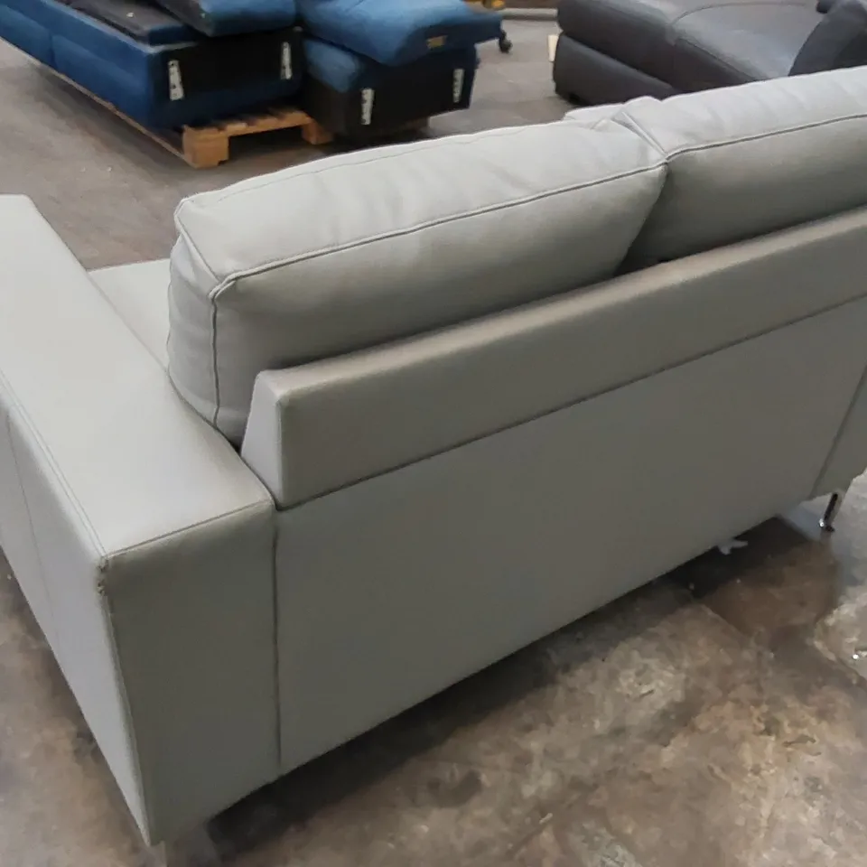 DESIGNER 2 SEATER FAUX LEATHER SOFA 