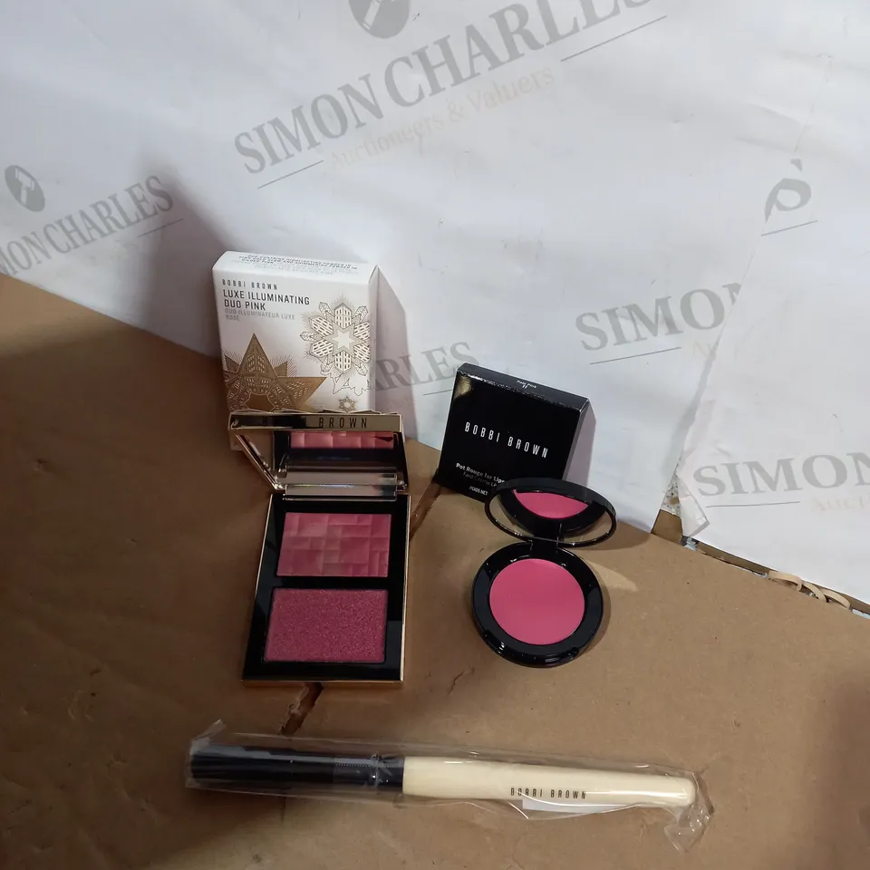 BOBBI BROWN SHEER POWDER BRUSH, POT ROUGE AND HIGHLIGHTING POWDER	