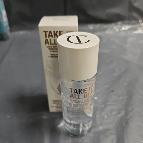 CHARLOTTE TILBURY TAKE IT ALL OFF MAKEUP REMOVER – CLEAR LIQUID IN WHITE-CAPPED BOTTLE 120ML