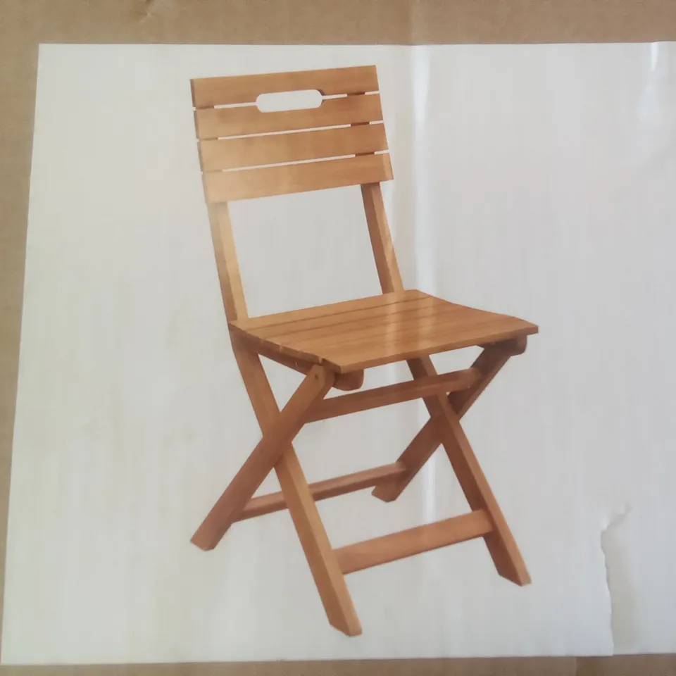 BOXED GOODHOME DENIA FOLDING WOODEN CHAIR 