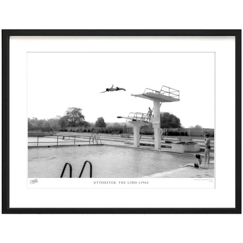 BOXED 'UTTOXETER, THE LIDO C1965' FRAMED GRAPHIC PRINT