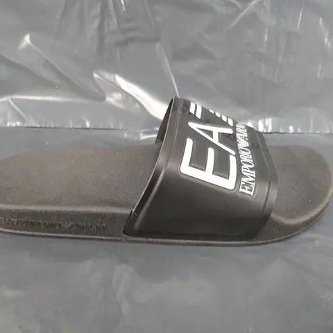 UNBOXED PAIR OF EMPORIO ARMANI SLIDES IN BLACK - SIZE 41