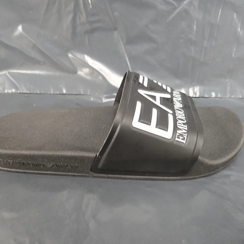 UNBOXED PAIR OF EMPORIO ARMANI SLIDES IN BLACK - SIZE 41