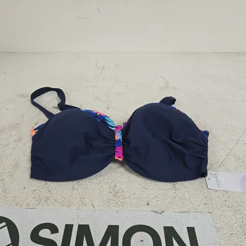 LASCANA NAVY/MULTI BIKINI TOP UK 12DD TAGGED