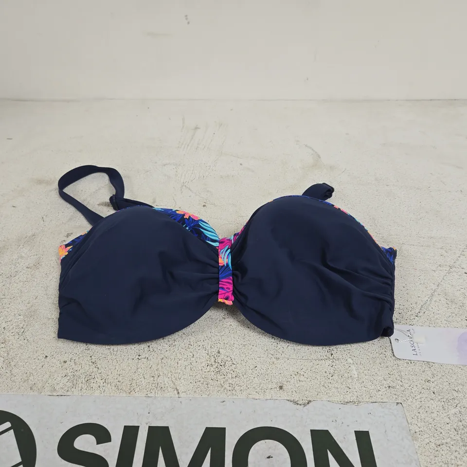 LASCANA NAVY/MULTI BIKINI TOP UK 12DD TAGGED
