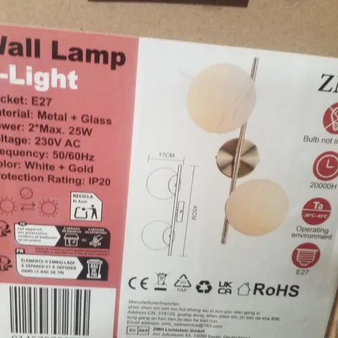 BOXED ZMH WALL LAMP 2-LIGHT