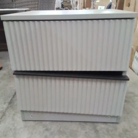 LANIA RIPPLE RIDGED 2 DRAWER NIGHTSTAND GREY