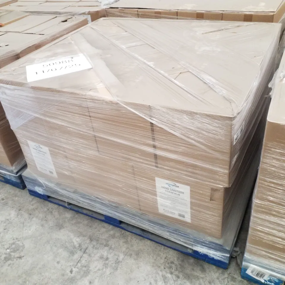 PALLET CONTAINING APPROXIMATELY 80 BOTTLES OF STRONGHOLD ALCOHOL HAND SANITISER 5LTR