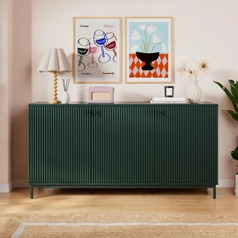 BOXED ELSIE 3 DOOR LARGE SIDEBOARD EMERALD GREEN (2 BOX)