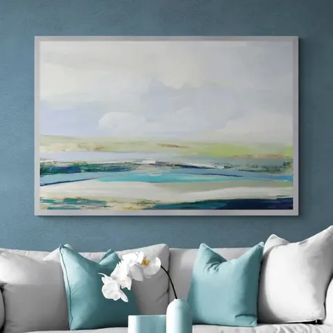BOXED HAPPY LANDSCAPE BY TOM REEVES FRAMED PRINT // SIZE: H 84cm X W 124cm
