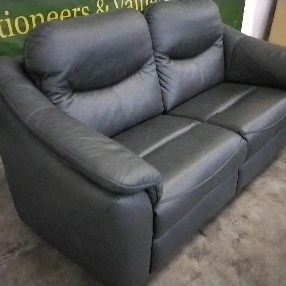 QUALITY BRITISH DESIGNED & MANUFACTURED G PLAN JACKSON 3 SEATER SOFA CAMBRIDGE PETROL BLUE LEATHER 