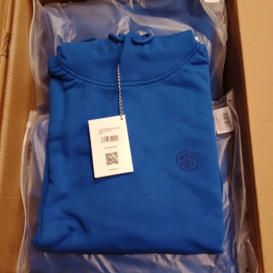 BRAND NEW BRASS MONKEY UNISEX HOODIES - APPROXIMATELY 13X // BLUE // BMAW24UNH03 // SIZE: L
