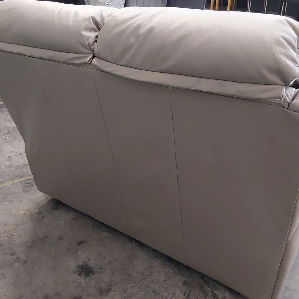 QUALITY BRITISH DESIGNER G PLAN NEWBURY TWO SEATER SOFA OXFORD MUSHROOM LEATHER 