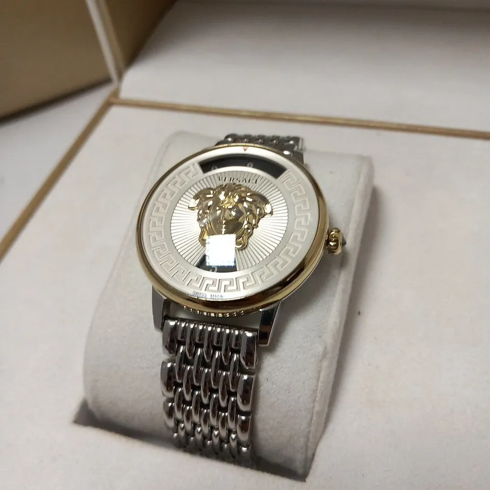 BOXED VERSACE MEDUSA ICON 38MM SS CASE WRIST WATCH