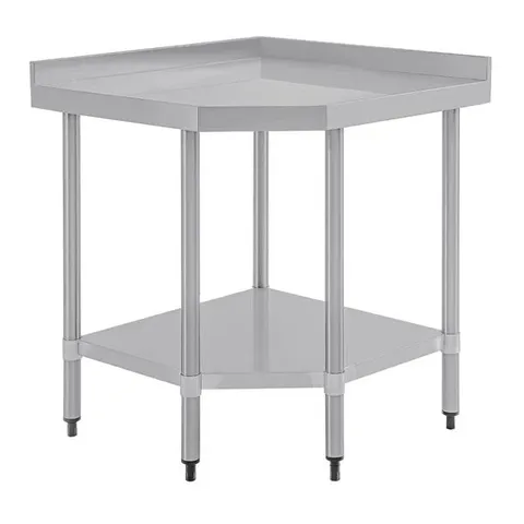 BOXED VOGUE STAINLESS STEEL CORNER TABLE