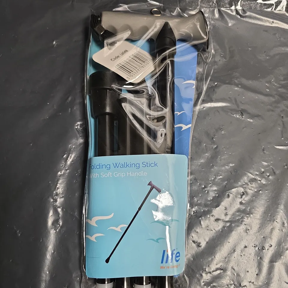 FOLDING WALKING STICK WITH SOFT GRIP HANDLE