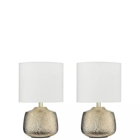 BOXED SET OF 2 HAMMER METAL TOUCH TABLE LAMPS 