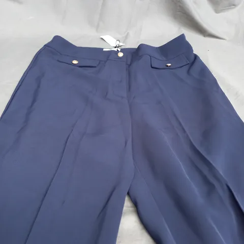 WALLIS PETITE MILITARY BUTTON TAB KICKFLARE TROUSERS - SIZE 14