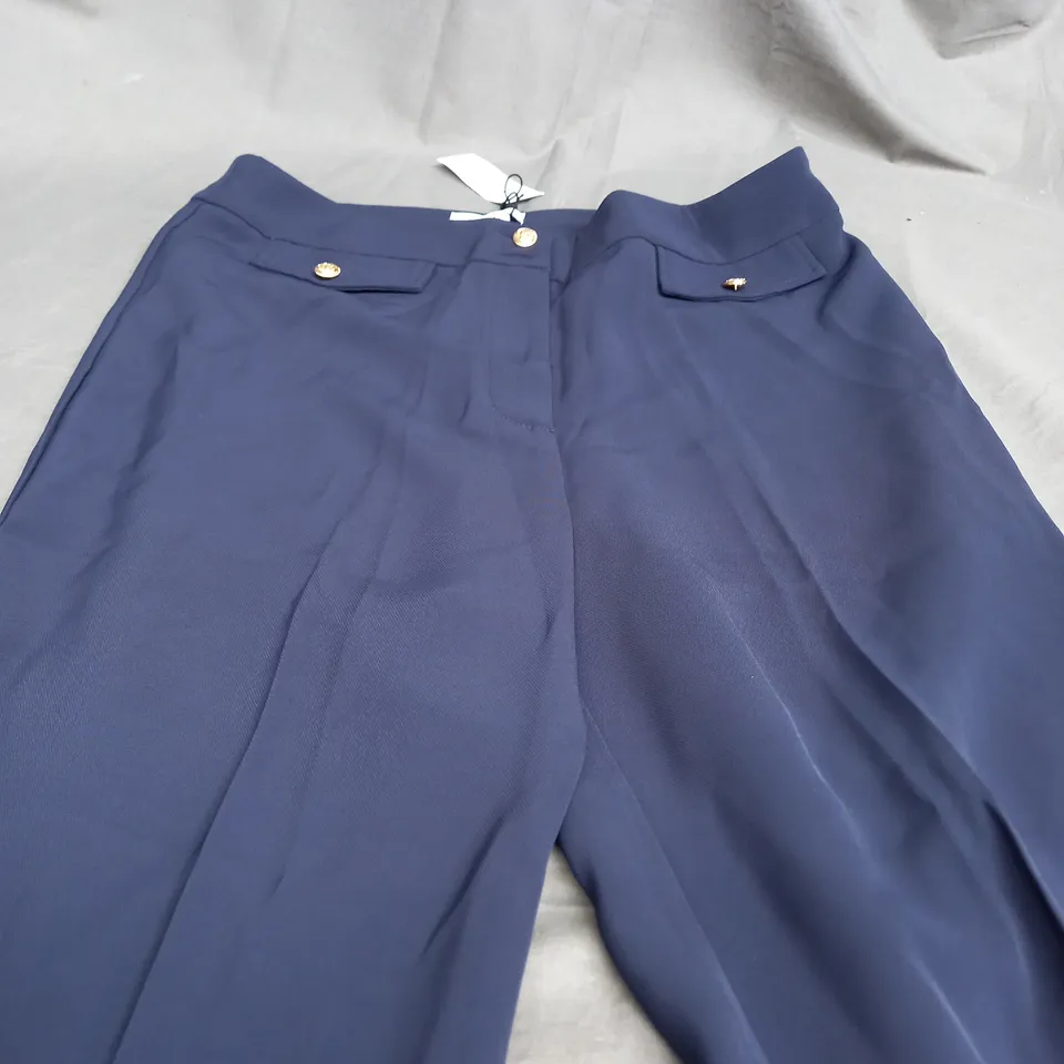 WALLIS PETITE MILITARY BUTTON TAB KICKFLARE TROUSERS - SIZE 14