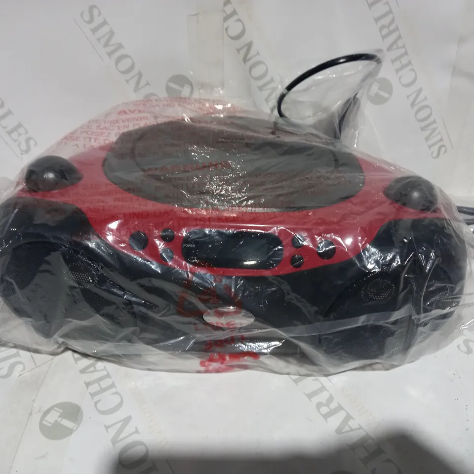 POLAROID BLUETOOTH CD BOOMBOX BLACK/RED