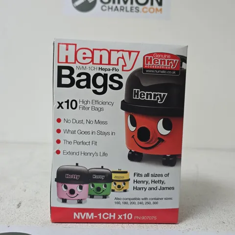 NUMATIC HENRY VACUUM BAGS NVM-1CH X10