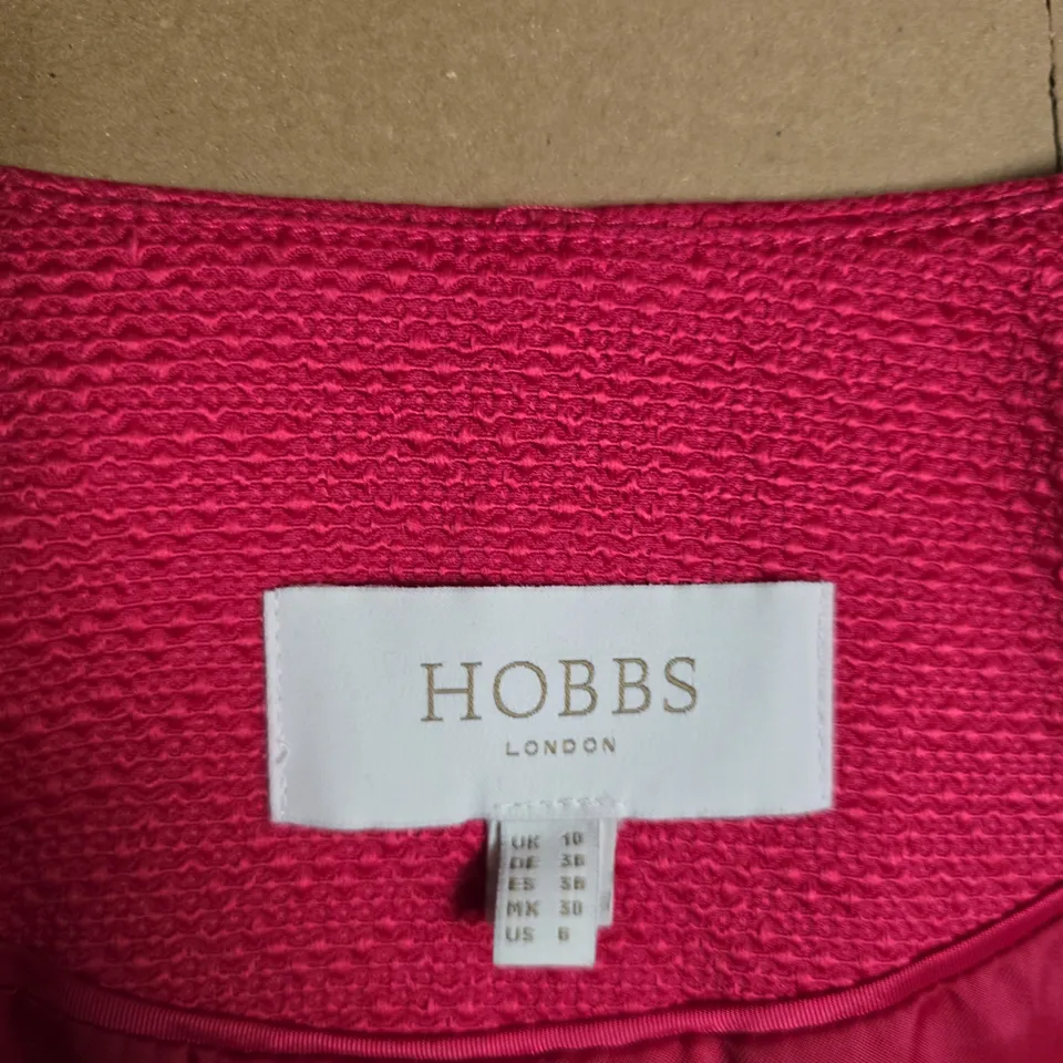 HOBBS LONDON PINK TEXTURED BLAZER – UK 10 (WOMEN)